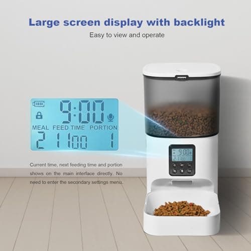 ANDOLL HOME Automatic Cat Feeder, 4L Cat Food Dispenser with 10s Voice Recorder, Pet Feeder up to 8 Meals per Day, Timed Dog Feeder with Dry Food Sealed Ring — view 6