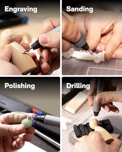 HOTO SNAPBLOQ 3-in-1 Mini Power Tool Kit – Mini Drill & Rotary Tool, Electric Screwdriver with 114 Accessories, Magnetic Modular System, Ideal for 3D Printing Finishing, Electronics Repair, DIY Crafts — view 3
