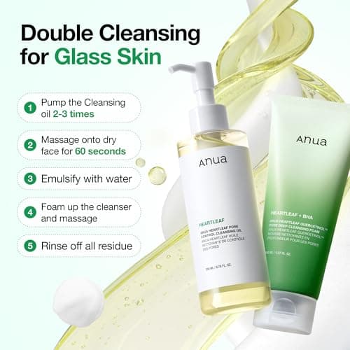 Anua Heartleaf Pore Control Cleansing Oil, Pore Cleanser, Sebum Care, Gentle Melting Oil Cleanser for Face, Safe For All Skin Type, Daily Hydrating Makeup Remover, Korean Skin Care (6.76fl.oz) — view 7