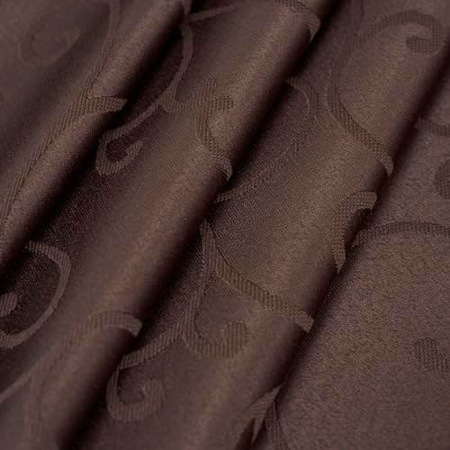 Marina Decoration Home Decor Jacquard Waterproof Thick Elegant Premium Solid Damask Scroll Decorative Kitchen Table Cloth Liquid Repellent Stain Resistant Tablecloth, Brown Color Oblong 52 x 70 Inch — view 6