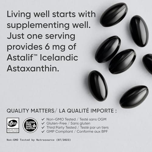 Sports Research® Astaxanthin Supplement from Algae - Softgels for Antioxidant Activity, Skin & Eye Health Support - Made with Coconut Oil, Non-GMO Verified & Gluten Free - 6mg, 120 Count — view 5