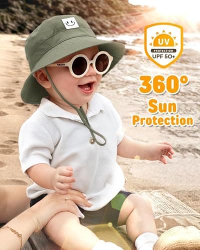 FURTALK Baby Sun Hat Smile Face Toddler Boys Girls Bucket Hat for Kids 0-5 Years — view 2