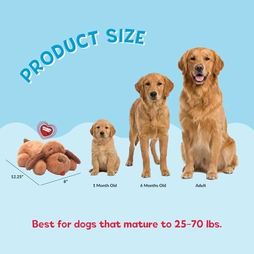 Snuggle Puppy Original Heartbeat Puppy Toy with Real-Feel Pulse & Heat Pack, Plush Dog Comfort Toy for Crate Training, First Nights & New Puppy Transition - Biscuit — view 2