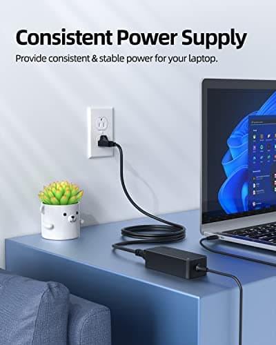 Superer 65W/45W USB C Laptop Charger Fit for Lenovo ThinkPad, ChromeBook, Yoga, IdeaPad, ThinkBook, Universal Type C AC Adapter with Charging Indicator & 10FT Extra Long & Sturdy Cable — view 5