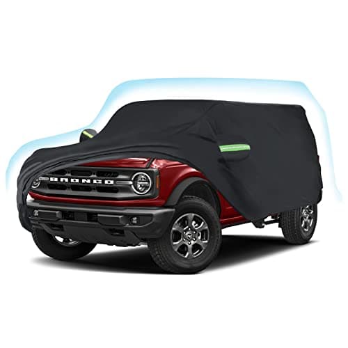 Proadsy Car Cover Compatible with Ford Bronco 4 Door 2021-2025 6 Layers 210T Windproof All Weather Waterproof Sun Rain UV Dust Snow Protection Outdoor Covers
