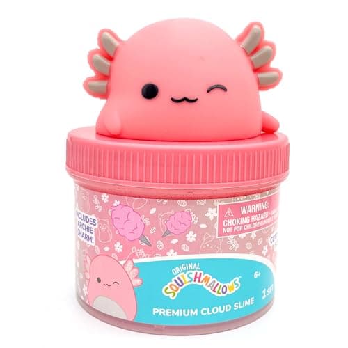 Original Squishmallows Archie The Axolotl Premium Cloud, 8 oz. Cotton Candy Scented with 3 Fun Add Ins, Great 6 Year Old Toys, Super Soft Sludge Toy