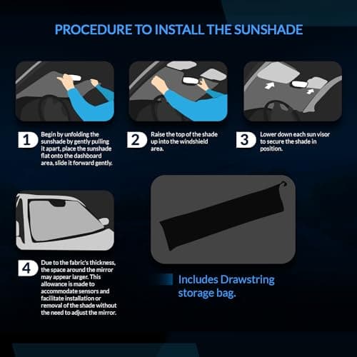 Front Car Windshield Sun Shade Compatible with 2013-2017 Honda Accord Sedan 4Door | Custom Fit Visor Accordion Fold Style Sun Protector | Silver & Grey 1-pc Set | SS-125 — view 5