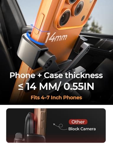 AINOPE Phone Holder for Car Vent【2026 Auto Lock】 Car Phone Holder Mount for Car Accesorries for Women Men Mom, Cell Phone Holder Car Vent Clip Hand Free for All 4-7 Inch iPhone 17 16 Pro Samsung S25 — view 3
