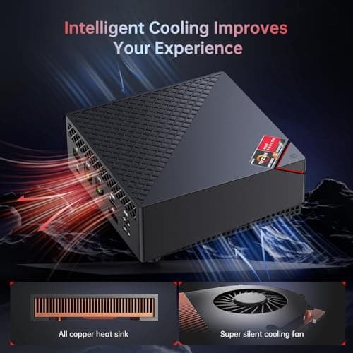 KAMRUI Mini PC, AM06PRO Win-11Pro AMD Ryzen 5 5500U(6C/12T, up to 4.0 GHz), Mini Computer 16GB DDR4 512GB M.2 2280 SSD, Small Pc Support 2.5 Inch HDD Dual Ethernet HDMI/Type-C/Wifi5/BT4.2 — view 5
