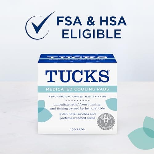 TUCKS Medicated Cooling Pads, 100 Count – Hemorrhoid Pads with Witch Hazel, Cleanses Sensitive Areas, Protects from Irritation, Hemorrhoid Treatment, Medicated Pads Used by Hospitals