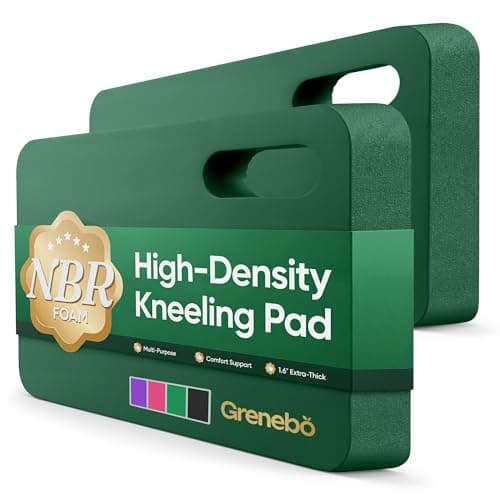 Grenebo 2-Pack 1.6" Extra Thick NBR Foam Garden Kneeling Pads, Ultra Soft Cushion Kneeling Pads for Gardening, Gardening Kneeling Pad for Baby Bathing, Work, Exercise, 17.3×11×1.6 in, Green