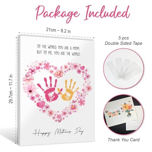 MIKAYENUS Happy Mother's Day Handprint Craft & Art Activity - DIY Handprint Gifts For Grandparents, Mom From Kid, Son, Daughter - First Mothers Day Gifts For Mom From Kids Arts And Crafts — view 2