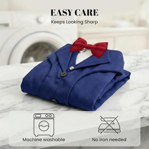 AVERYDAY Dog Tuxedo with Bow Tie for Wedding Outfit, Dog Suit Costume for Christmas Halloween Valentine’s Day, Adjustable Pet Tux Harness with Leash Ring, Formal Wear for Small Medium Large Dogs — view 6