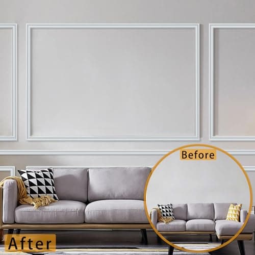 Hungbak 120"L x 0.9"W Peel and Stick Chair Rail Panel Molding, Pre-Primed Trim for Home Decoration & Wall Protection — view 4