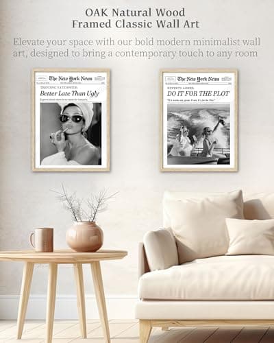 iHery 12x16in Audrey Hepburn Better Late Than Ugly Framed Bathroom Art — view 6