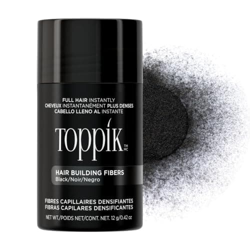 Toppik Hair Building Fibers, Black, 12g Fill In Fine or Thinning Hair, Instantly Thicker, Fuller Looking, 9 Shades for Men & Women, Keratin Protein Formula