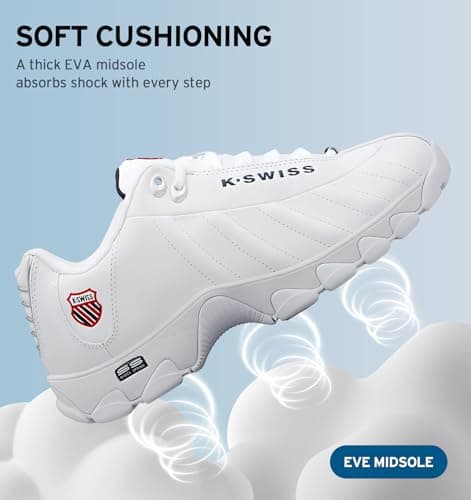K-Swiss Men's ST329 CMF Sneaker, White/Navy/Red, 12 XW — view 4