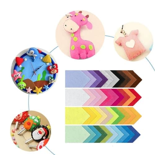 Meitola Felt Fabric Sheet 4"x4" (10 * 10cm) DIY Hand Sewn Patches on Fabrics, Various Colored Polyester Felt Fabrics for Art and Crafts, Party Decorations, 1mm Thick — view 5