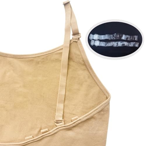Deesorxin Nude Leotard Seamless Ballet Leotards for Girls Camisole Undergarment with Adjustable Straps for Dance Ballet Gymnastics L — view 4