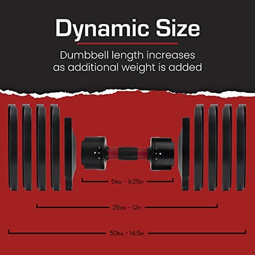Core Fitness® Adjustable Dumbbell Weight Set By Affordable Dumbbells - Adjustable Weights - Space Saver - Weights - Dumbbells For Your Home -