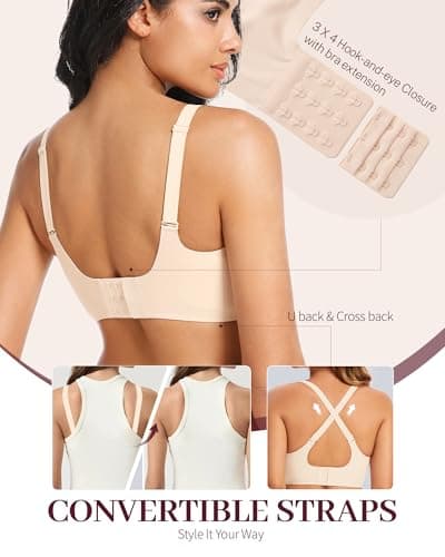 Gailife Womens Jelly Bra for Women Wireless Bras Seamless No Underwire Supportive Full Coverage T-Shirt Bra-Skin Color-M — view 5