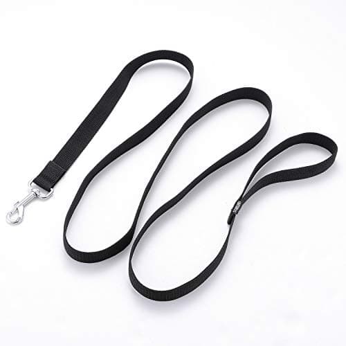 Siumouhoi Strong Durable Nylon Dog Training Leash, 1 Inch Wide Traction Rope, 6 ft Long, for Small and Medium Dog (Black, 6 Feet)