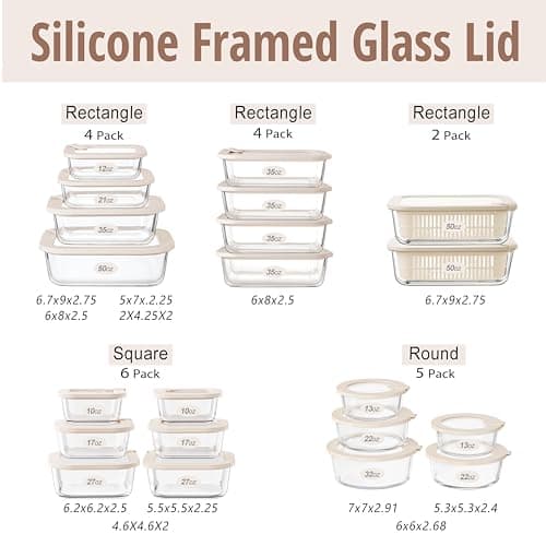 Urban Green Glass Food Storage Containers with Glass Lids, Microwave Safe Food Container Set, Aitight Meal Prep Container Set, LeakProof, 100% Plastic Free, 4 Pack — view 2