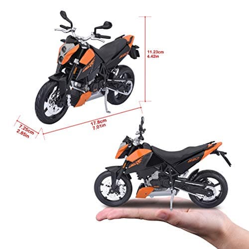 KTM 690 Duke Orange and Black 1/12 Diecast Motorcycle Model by Maisto — view 3
