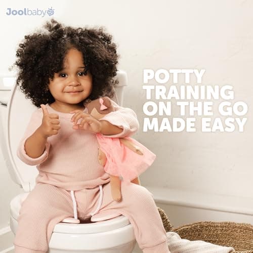 Jool Baby Folding Travel Potty Training Seat for Toddlers, Fits Round & Oval Toilets, Non-Slip Suction Cups, Includes Free Travel Bag (Pink) — view 5