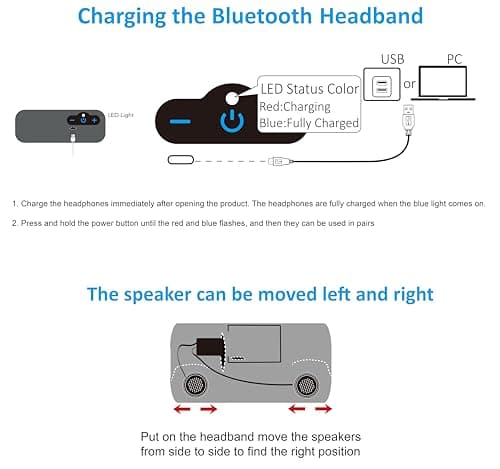 TOPIEI Sleep Headphones Bluetooth Headband for Side Sleeper 2-Pack, 17H Playtime, Wireless Headband Headphones with HD Stereo Speakers for Workout,Running,Yoga, Ideal Gifts for Men, Women, Teens — view 5