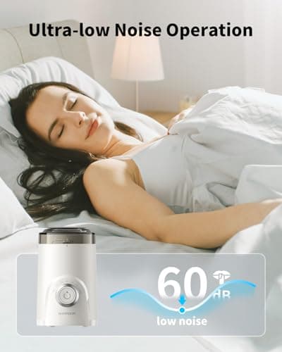 SHARDOR Electric Super Silent Blade Coffee Grinder, Timed Grind Control Rotary Knob, Adjustable Coarse to Fine for Coffee Beans, Spices & Herbs, White — view 6