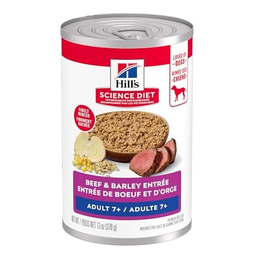 Hill's Science Diet Senior 7+ Canned Dog Food, Beef & Barley Entrée 12 x 370 g Can