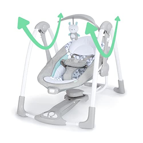 Ingenuity ConvertMe 2-in-1 Compact Portable Automatic Baby Swing & Infant Seat, Battery-Powered Vibrations, Nature Sounds, 0-9 Months 6-20 lbs (Raylan) — view 5