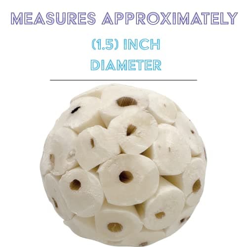 5122 Mini Sola Balls Pk6 - Small Size Natural Chewable Foot Toys, Air Dried Lightweight Foraging Sola Wood Balls, Easy to Shred and Chew, Excellent for Small Pets Budgie Cockatiel Lovebird Parrotlet — view 5