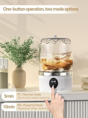 Portable Washing Machine,Mini Underwear Washer with LED Display,1L Small Washer,IP67 Waterproof, Delicate Wash for Socks,Bikinis & Doll Clothes,Ideal for Travel,Apartment,Camping,Dorms — view 3