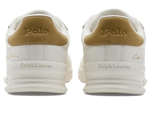 POLO RALPH LAUREN, Mens, Heritage Court II Leather Sneakers, Deckwash White/Bone, 9.5, Medium — view 6