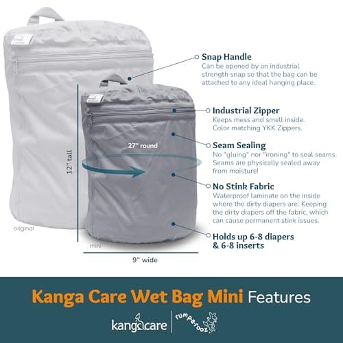 Kanga Care Wet Bag MINI Seam Sealed Waterproof 3D Dimensional for Baby Cloth Diapers, Travel, Beach, Pool, Gym, Swim | Copper — view 2