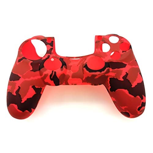 PS4 Controller Skin (1 Pair L2 R2 Trigger Extender+4 Thumb Grips+4 LED Light Bar Decal) Anti-Slip Silicone Cover Protector Sleeve Case for DualShock 4 PS4/PS4 Slim/PS4 Pro Controller (Red Camouflage) — view 5