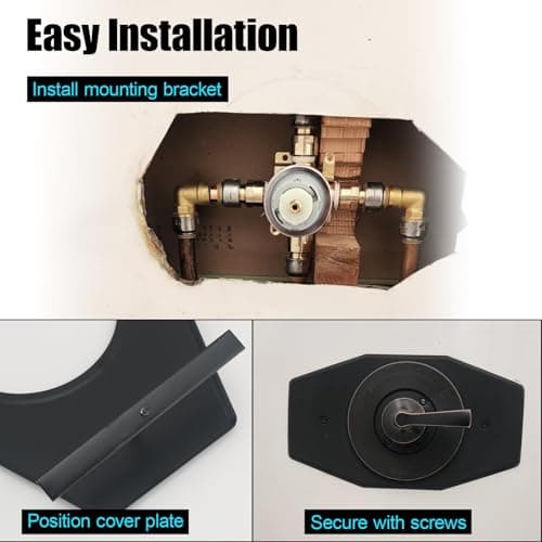 Shower Valve Remodel Cover Plate, A502-26 Single Hole Conversion Plate Compatible with Moen & Delta Trim, Bathroom Wall Repair Escutcheon, Black — view 5