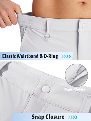 TACVASEN Mens Golf Shorts White Shorts Cargo Hiking Lightweight Quick Dry Water Resistant Workout Fishing Casual with Pockets — view 3