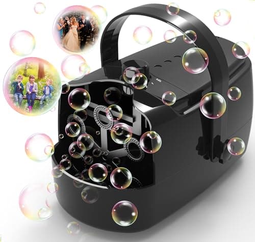 Zerhunt Durable Bubble Machine for Party: 3 Power Modes for Non-Stop Fun - 18000+ Bubbles Per Minute High Output 30 Mins Bubbles per Refill - Kids Safe Auto-Stop for Outdoor Backyard Birthday