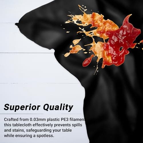 QZYL 4 PCS Picnic Table Cover with Bench Covers, Black Plastic Table Cloths, 54 X 108 in Disposable Waterproof Rectangle Table Covers for Camping Birthdays Weddings Parties Christmas — view 3