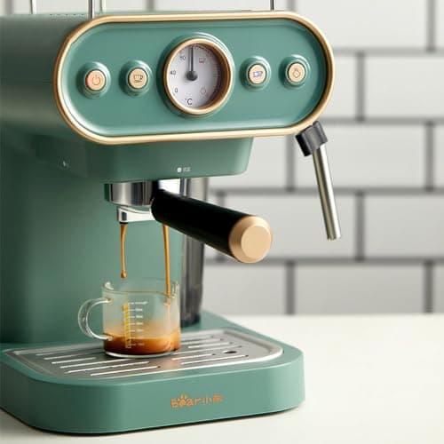 compact high-pressure coffee machine with steam frother — view 6