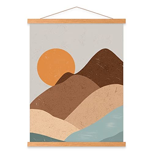 Benjia 18x24 Poster Frame, Magnetic Light Wood Frame Hanger for Photo Picture Canvas Artwork Art print Wall Hanging (1 Pack, 18")