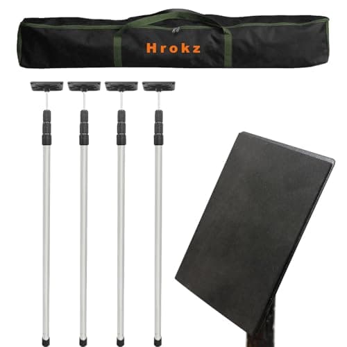 10FT Dust Barrier Poles 4 Pack, Stainless Steel Retractable Zipper Wall Poles Kit for Renovation, Remodeling and Isolation Work