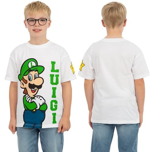 Super Mario Boys T-Shirt 3 Pack, Short Sleeve Mario, Luigi and Yoshi Summer Tops, Cotton Clothes for Boys 6 — view 3