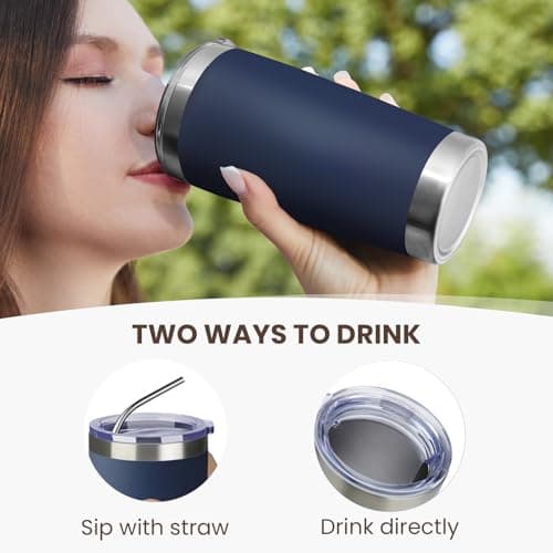 MEWAY 20oz Tumbler Double Wall Vacuum Insulated Travel Mug Bulk, Mix Color Stainless Steel Tumblers with Lid and Straw, Durable Powder Coated Coffee Cups for Cold & Hot Drinks — view 2