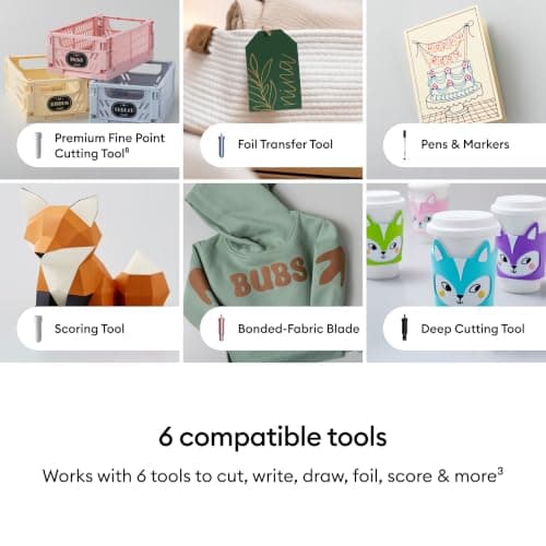 Cricut Explore® 5 Essential Bundle + Digital Content, Taupe - Precise Cutting Machine - Works with 100+ Materials - Sleek, Simplified Design - Includes Supplies for 65 Projects + Bonus Digital Content — view 12