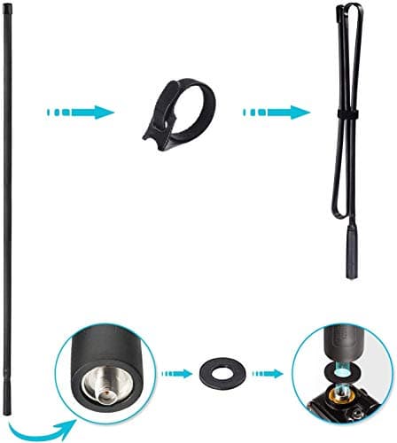 Bingfu Foldable CS Tactical SMA Female Ham Radio Antenna 2-Pack Dual Band VHF UHF 136-520MHz 42.5 inch Antenna for Baofeng BF-F8HP UV-5R UV-82 BF-888S GT-3 Ham Two Way Radio Walkie Talkie
