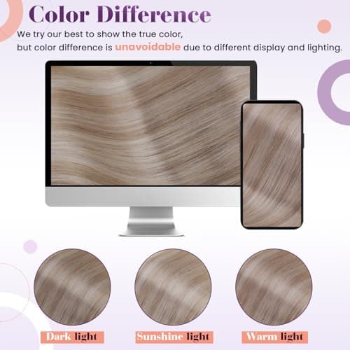 LaaVoo Clip in Hair Extensions Real Human Hair Blonde Hair Extensions Clip ins Bleach Blonde Human Hair Clip in Extension Straight 22 Inch 7pcs 120g — view 4